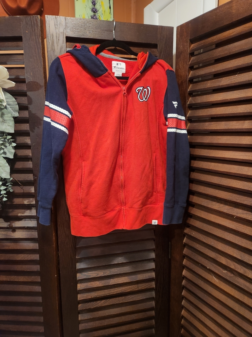Fanatics Washington Nationals Red and Navy Full-Zip Hoodie